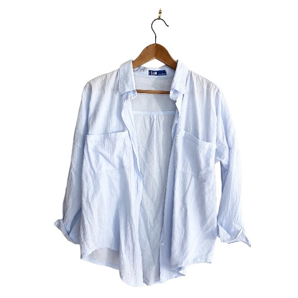 SUM Oversized Button Down Blouse - Picture 1 of 9